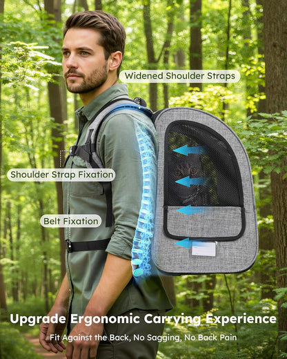 Cat Carrier Dog Backpack, Portable Breathable Rucksack with Front Opening-Mesh Window-Pockets, Airy Space Great for Carrying Puppy Dogs Cats up to 8KG