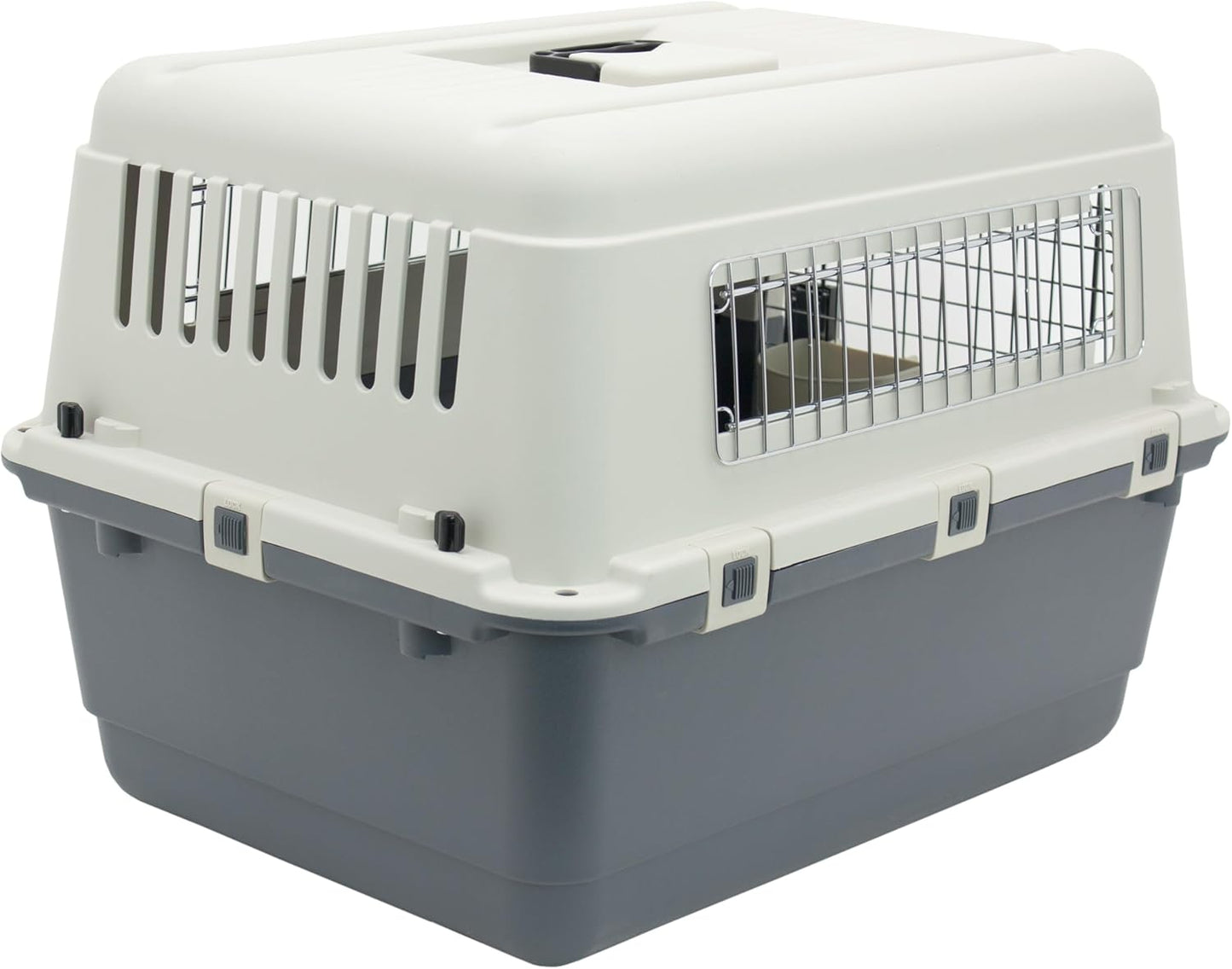 Plastic Kennels Rolling Plastic Wire Door Travel Dog Crate - Medium