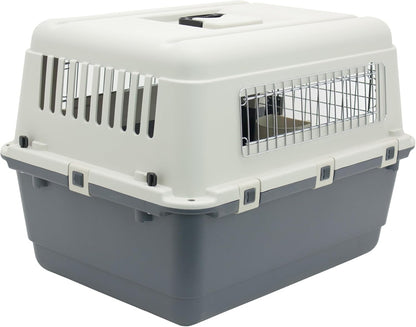 Plastic Kennels Rolling Plastic Wire Door Travel Dog Crate - Medium