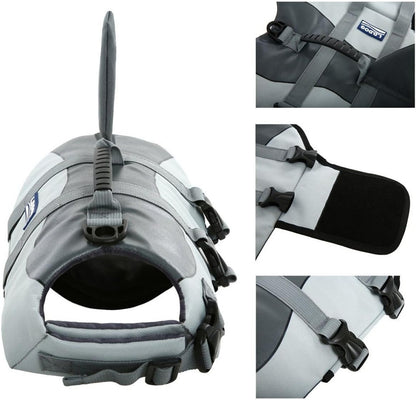 Adjustable Dog Life Jacket for Swimming - Quick-Drying Safety Vest with Handle
