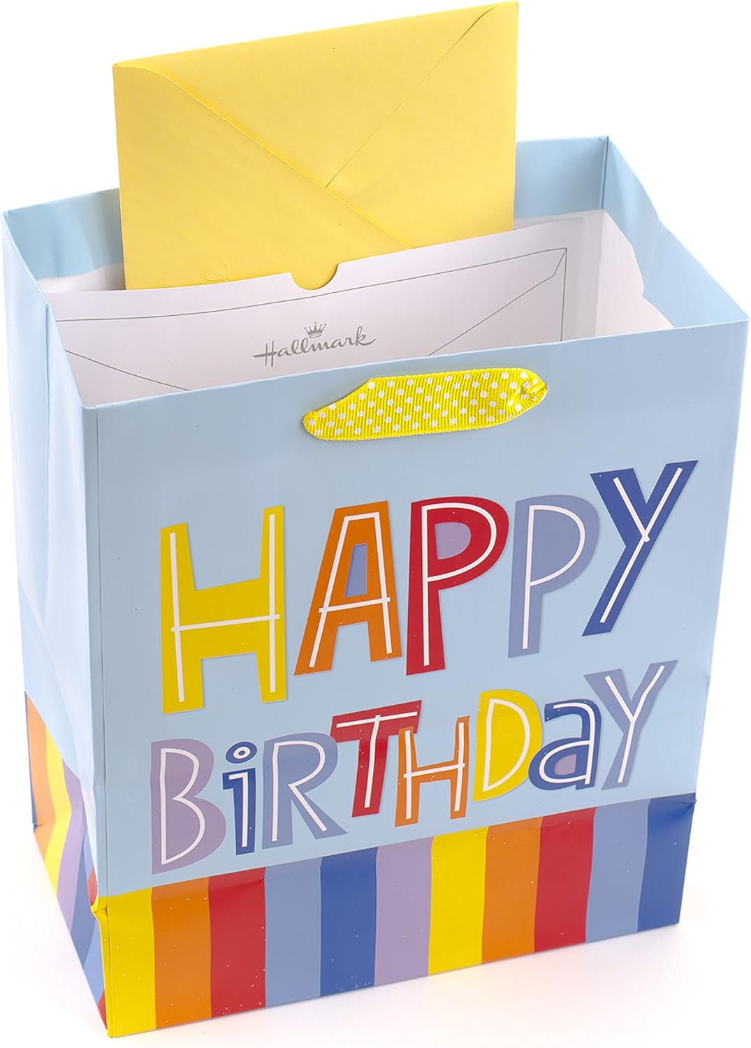 5WDB2124 Gift-Wrap-Bags, Paper, Happy Birthday Stripes