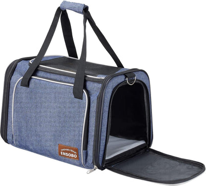 Cat Transport Bag, Foldable Dog Carrier Bag, Cat Carrier Bag, Pet Carrier, Travel Carrier with Soft Mattress for Transport by Train/Car/Plane