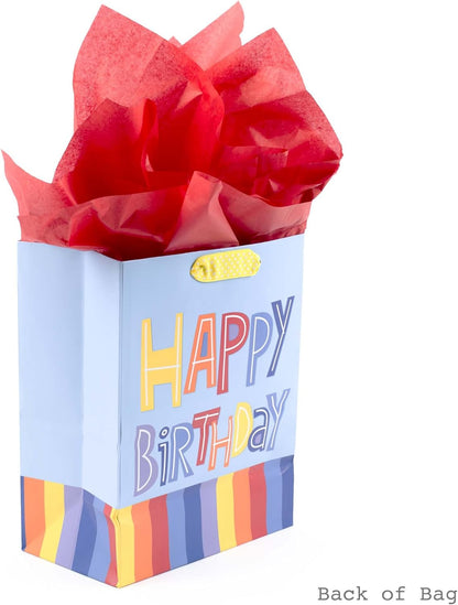 5WDB2124 Gift-Wrap-Bags, Paper, Happy Birthday Stripes