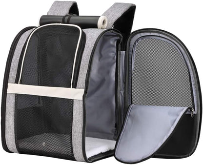 Pet Carrier Backpack with Window Blind for Small Cats Dogs, Ventilated Design, Safety Straps, Buckle Support, Collapsible, Designed for Travel, Hiking, Winter Outing, Outdoor, Go to Vet