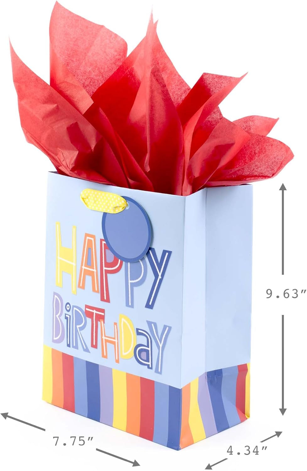 5WDB2124 Gift-Wrap-Bags, Paper, Happy Birthday Stripes